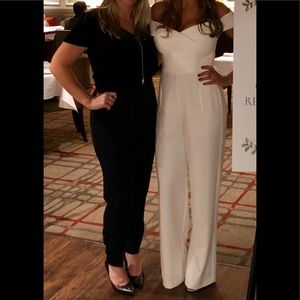 Black Halo Off Shoulder Yoli Jumpsuit Porcelain
